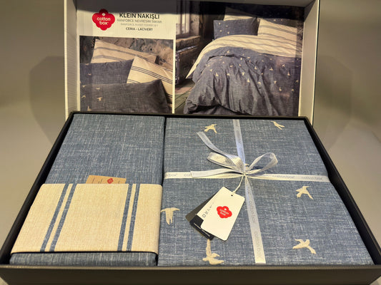 Bettwäsche Set für 2 Person Klein Nakisli Ceria-Lacivert