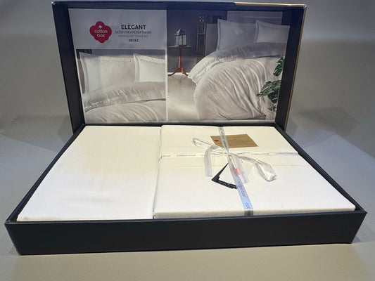 Bettwäsche Set für 2 Person Elegant Saten Beyaz