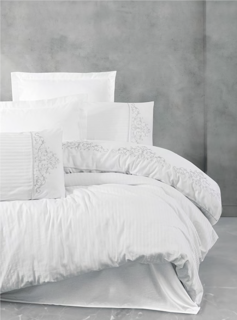 Bettwäsche Set für 2 Person Brode Genny-Beyaz