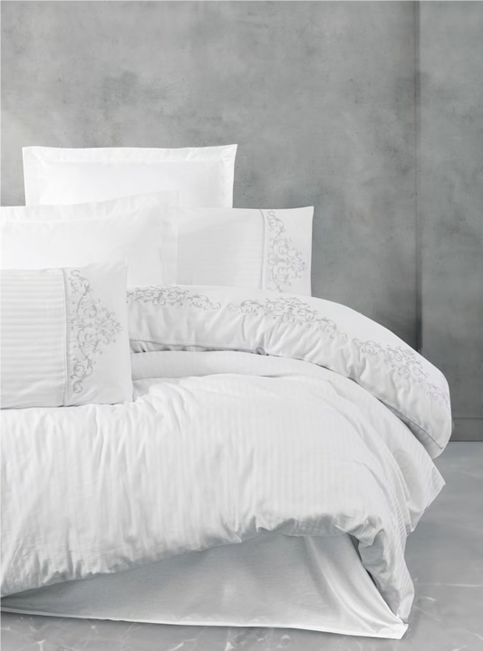 Bettwäsche Set für 2 Person Brode Genny-Beyaz