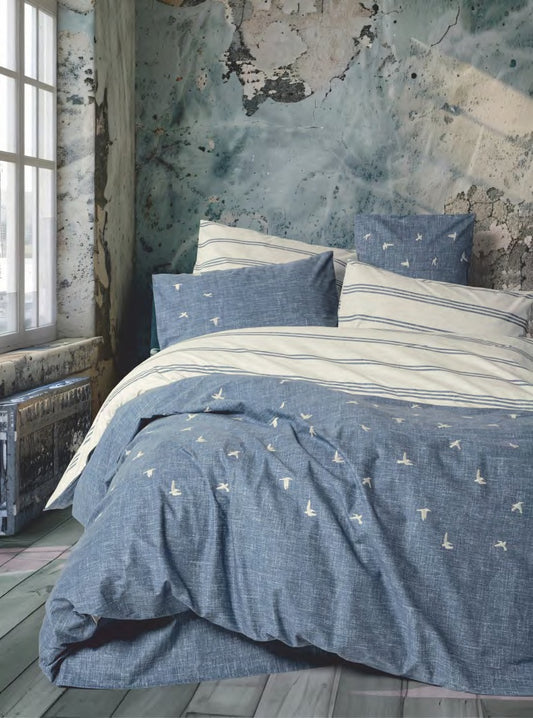 Bettwäsche Set für 2 Person Klein Nakisli Ceria-Lacivert