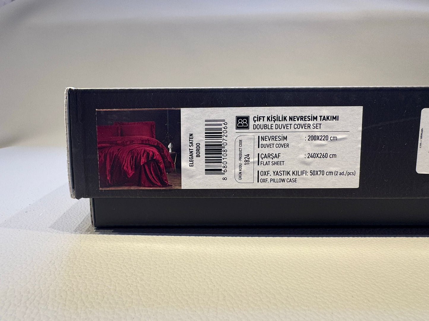 Bettwäsche Set für 2 Person Elegant Saten Bordo