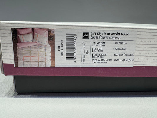 Bettwäsche Set für 2 Person Puff Nakisli Insula-Pudra