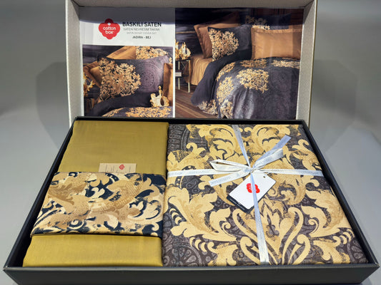 Bettwäsche Set für 2 Person Saten Jadira-Bej