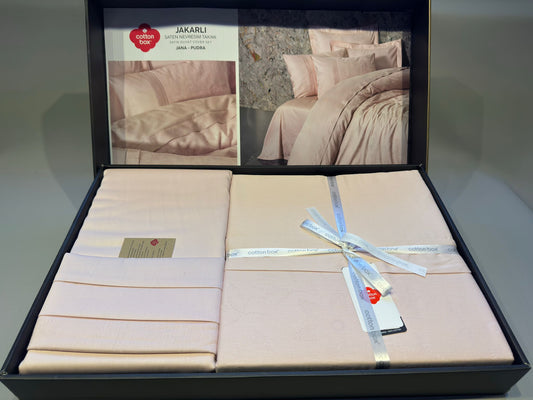 Bettwäsche Set für 2 Person Jakarli Saten Jana-Pudra