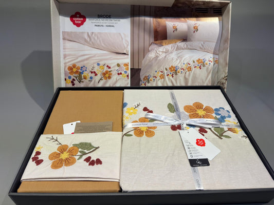 Bettwäsche Set für 2 Person Puff Nakisli Pamuya-Hardal