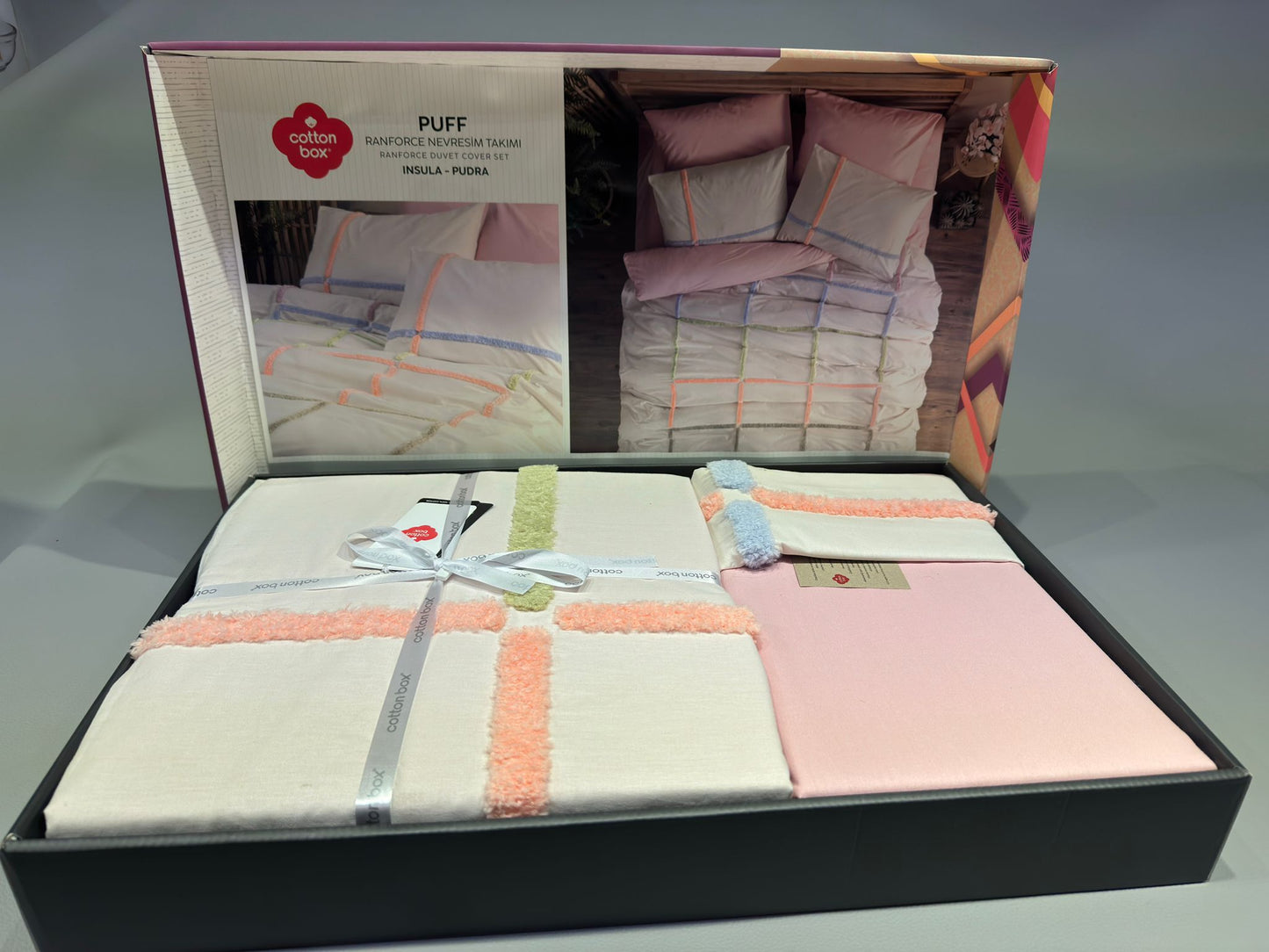 Bettwäsche Set für 2 Person Puff Nakisli Insula-Pudra